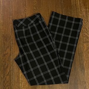 LOFT Black and White Checkered Pants